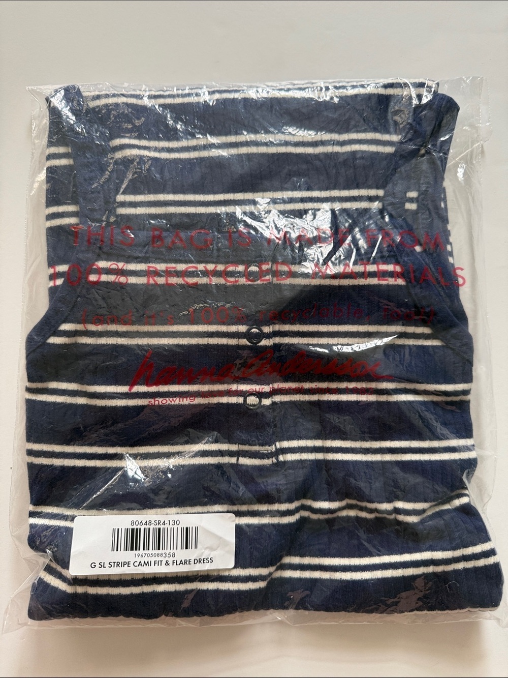 NEW Hanna Andersson Girl Striped Cami Fit & Flare Dress 8 years 130 cm - Picture 7 of 7